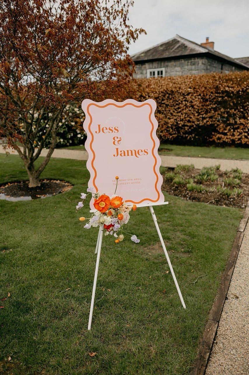 Welcome Sign On Easel - Design 1