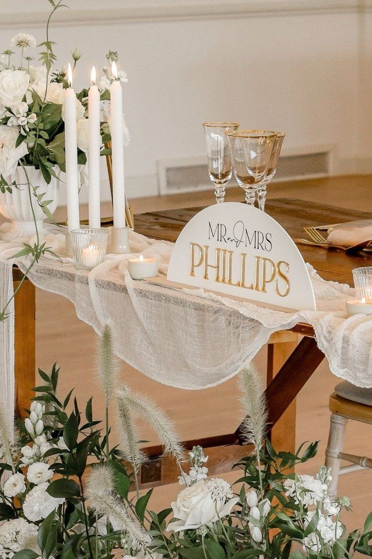 Bride And Groom Table Sign - Design 2