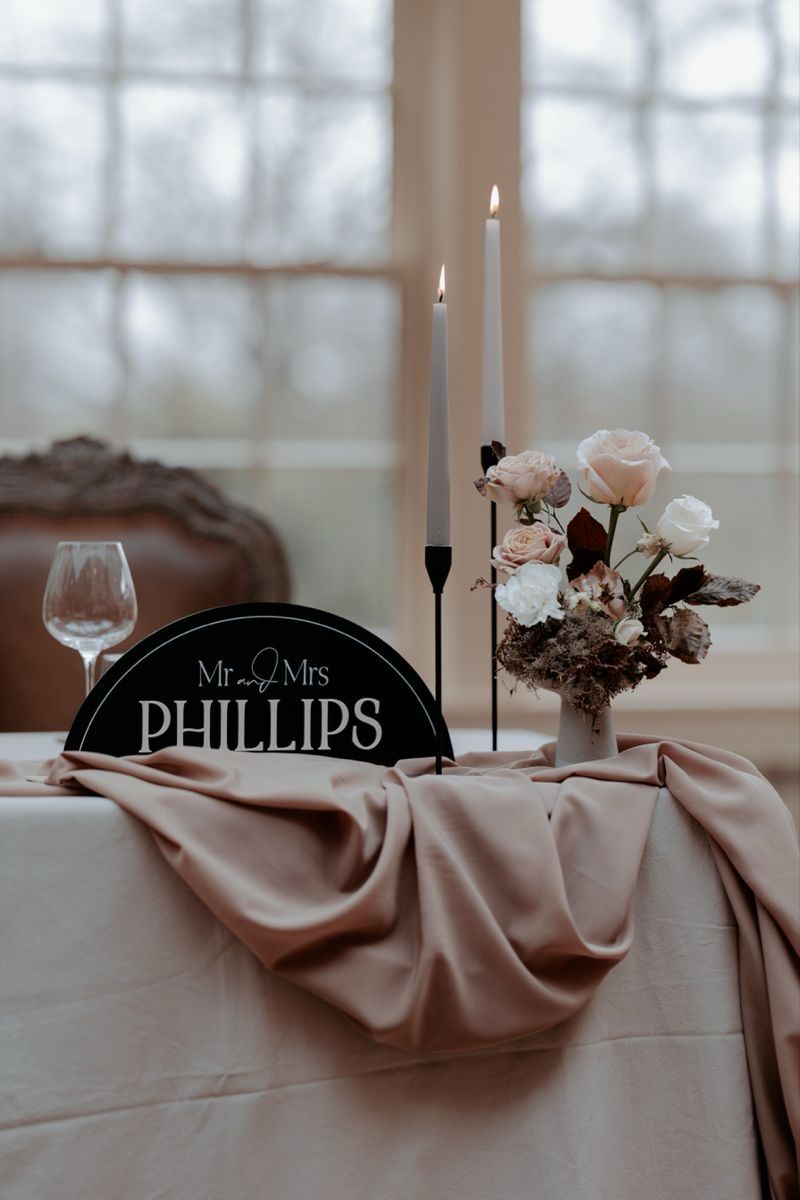 Bride And Groom Table Sign - Design 1