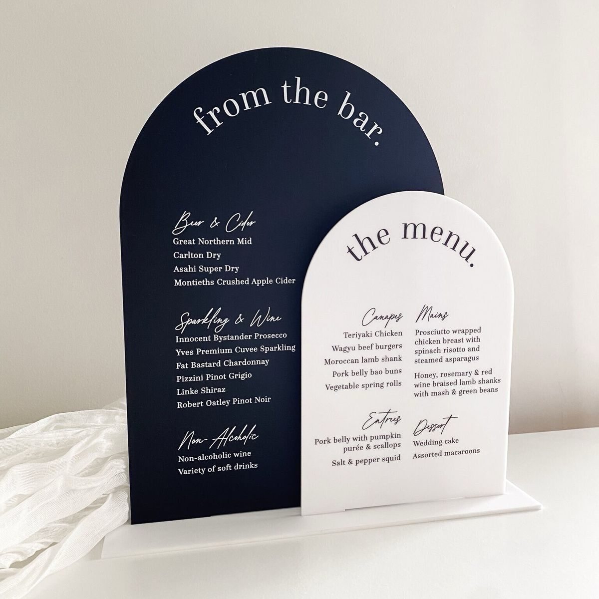 Acrylic Table Menu - Design 1