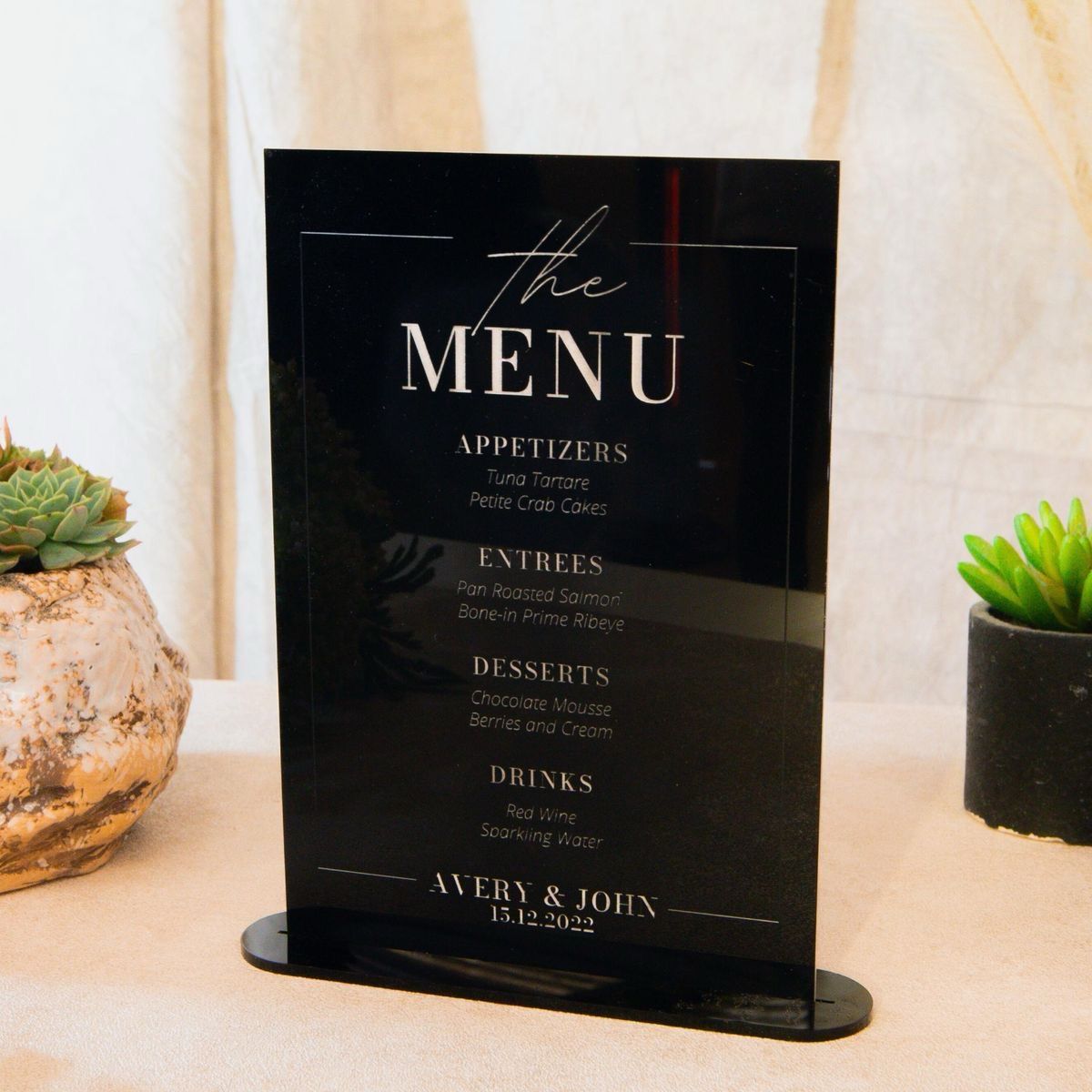 Acrylic Table Menu - Design 2