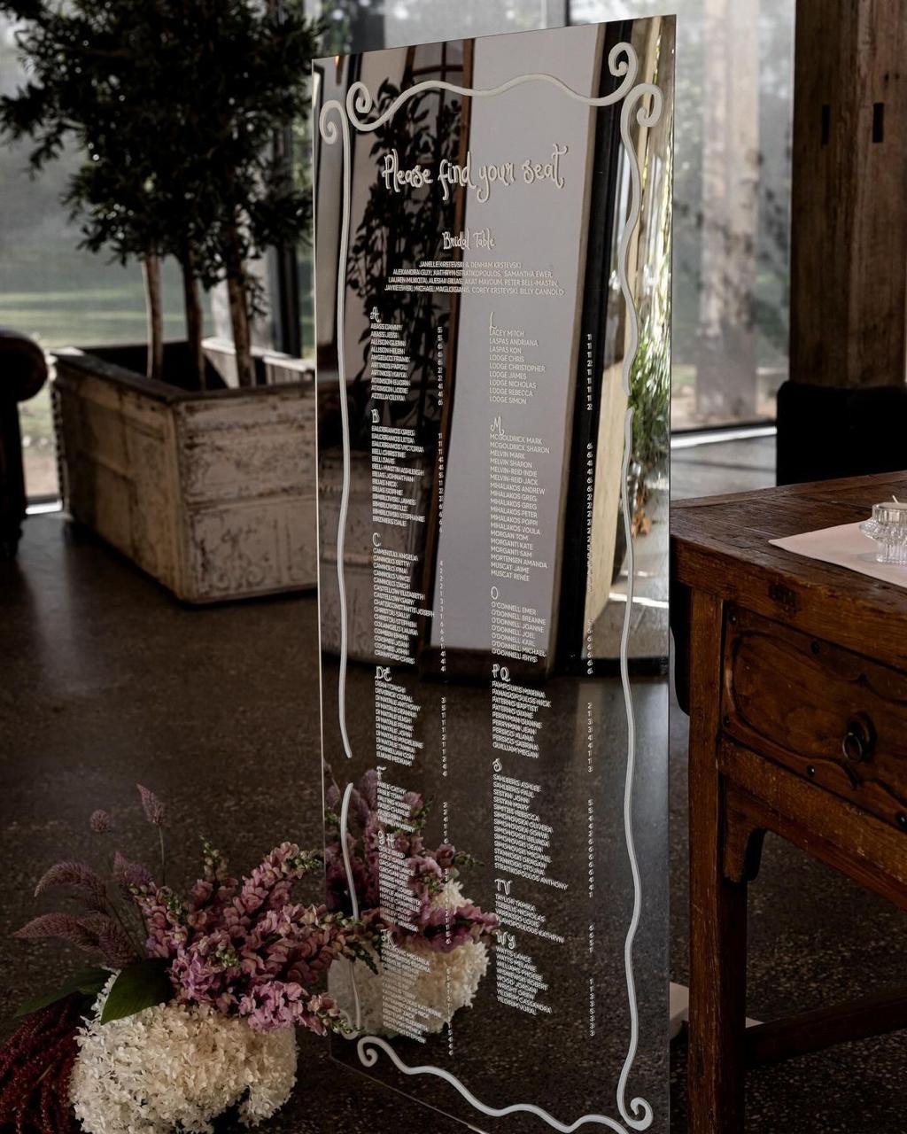 Mirror Seating Chart - Design 2